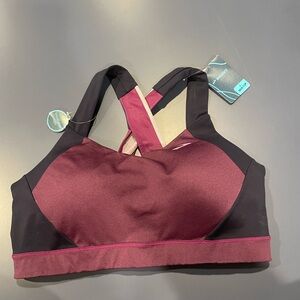Brooks Maroon and Black Sports Bra
